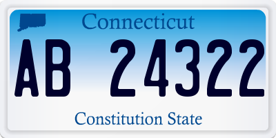 CT license plate AB24322