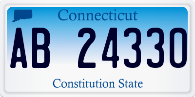 CT license plate AB24330