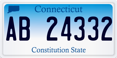 CT license plate AB24332