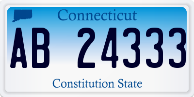 CT license plate AB24333