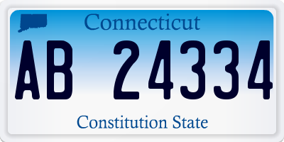 CT license plate AB24334