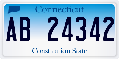 CT license plate AB24342