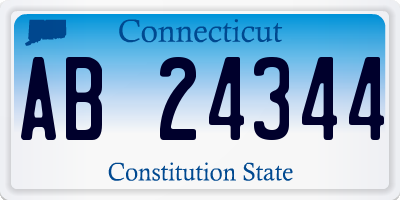 CT license plate AB24344