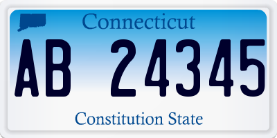 CT license plate AB24345