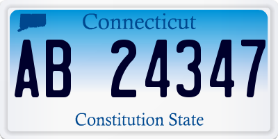 CT license plate AB24347