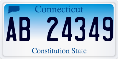 CT license plate AB24349