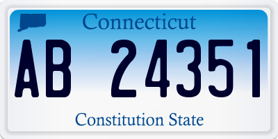 CT license plate AB24351