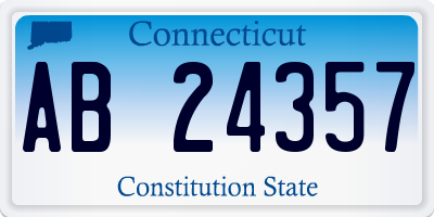 CT license plate AB24357