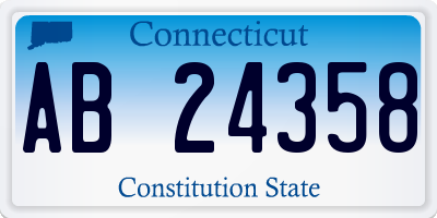 CT license plate AB24358