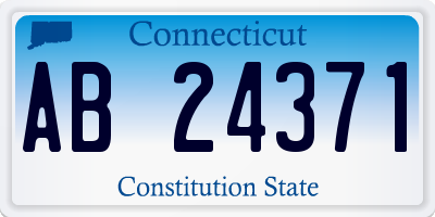 CT license plate AB24371