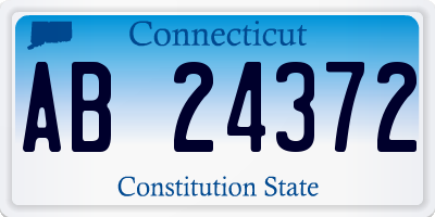 CT license plate AB24372