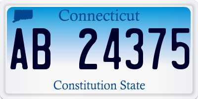 CT license plate AB24375