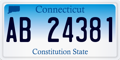 CT license plate AB24381