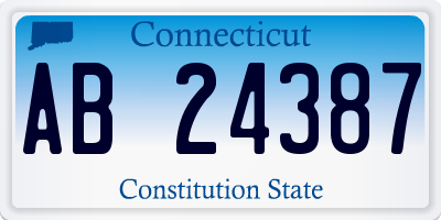 CT license plate AB24387