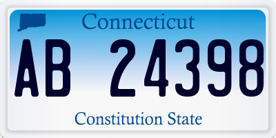 CT license plate AB24398