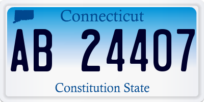 CT license plate AB24407