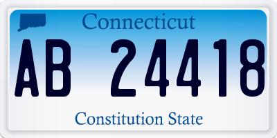 CT license plate AB24418