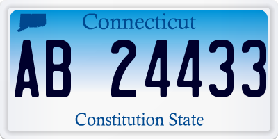 CT license plate AB24433