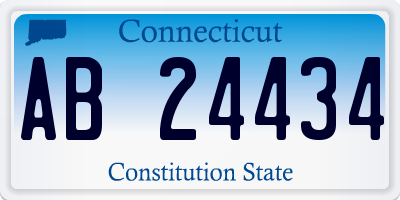 CT license plate AB24434