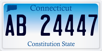 CT license plate AB24447