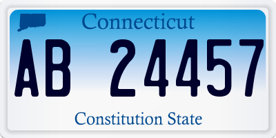 CT license plate AB24457
