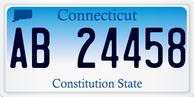 CT license plate AB24458