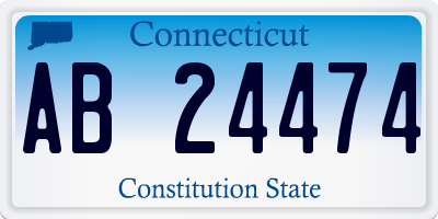 CT license plate AB24474