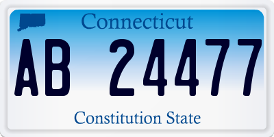 CT license plate AB24477