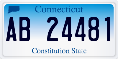 CT license plate AB24481