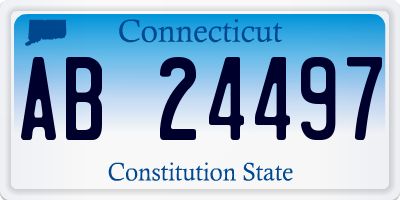 CT license plate AB24497