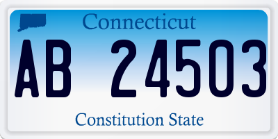 CT license plate AB24503