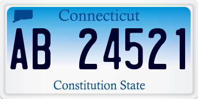 CT license plate AB24521