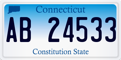 CT license plate AB24533