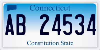 CT license plate AB24534