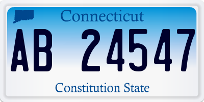 CT license plate AB24547