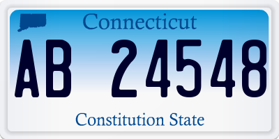 CT license plate AB24548