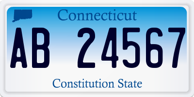 CT license plate AB24567