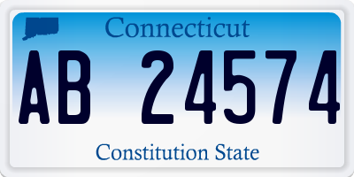 CT license plate AB24574