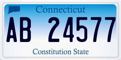 CT license plate AB24577