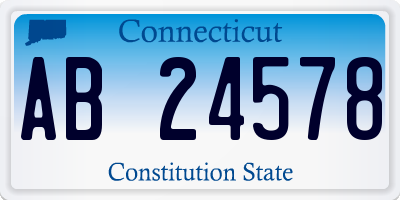 CT license plate AB24578