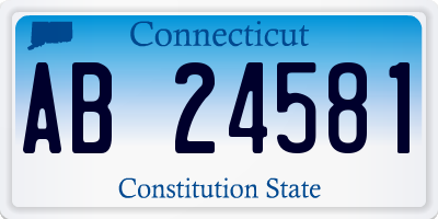 CT license plate AB24581