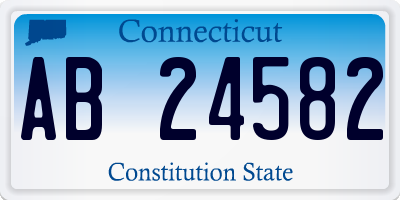 CT license plate AB24582