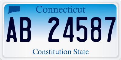 CT license plate AB24587