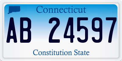 CT license plate AB24597