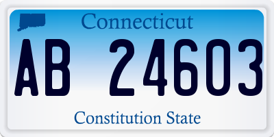 CT license plate AB24603