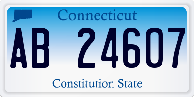 CT license plate AB24607