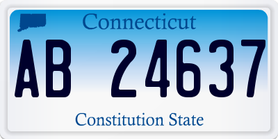 CT license plate AB24637