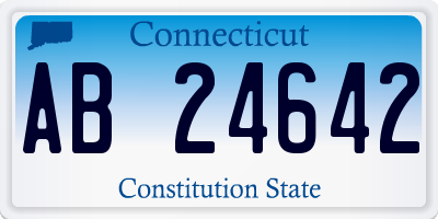 CT license plate AB24642