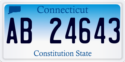 CT license plate AB24643