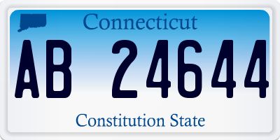 CT license plate AB24644